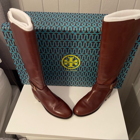 Tory Burch  Brown Riding Boots- Brooke 25 MM Knee-Size 6.5 Color-Perfect Brown - Picture 8 of 12